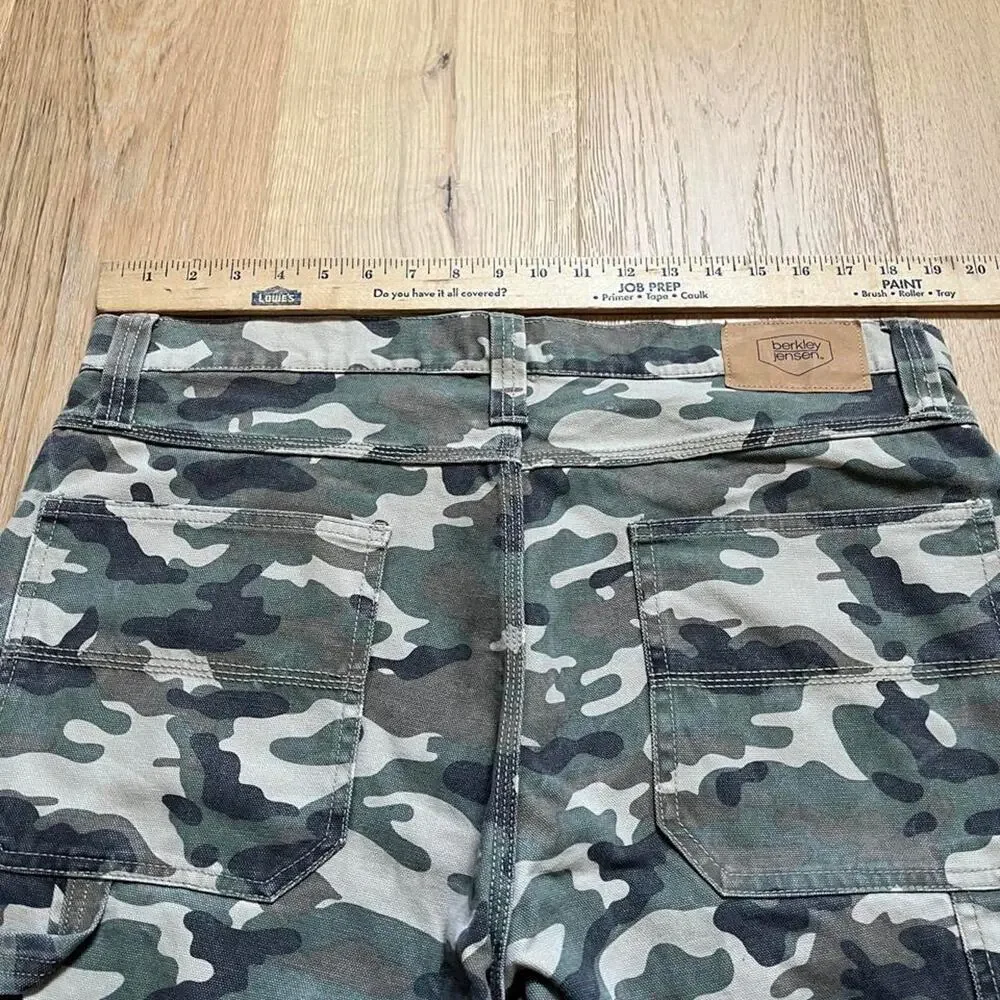 Camo Denim Cargo Streetwear! Berkeley Jensen Cotton Pants Size 36 x 34